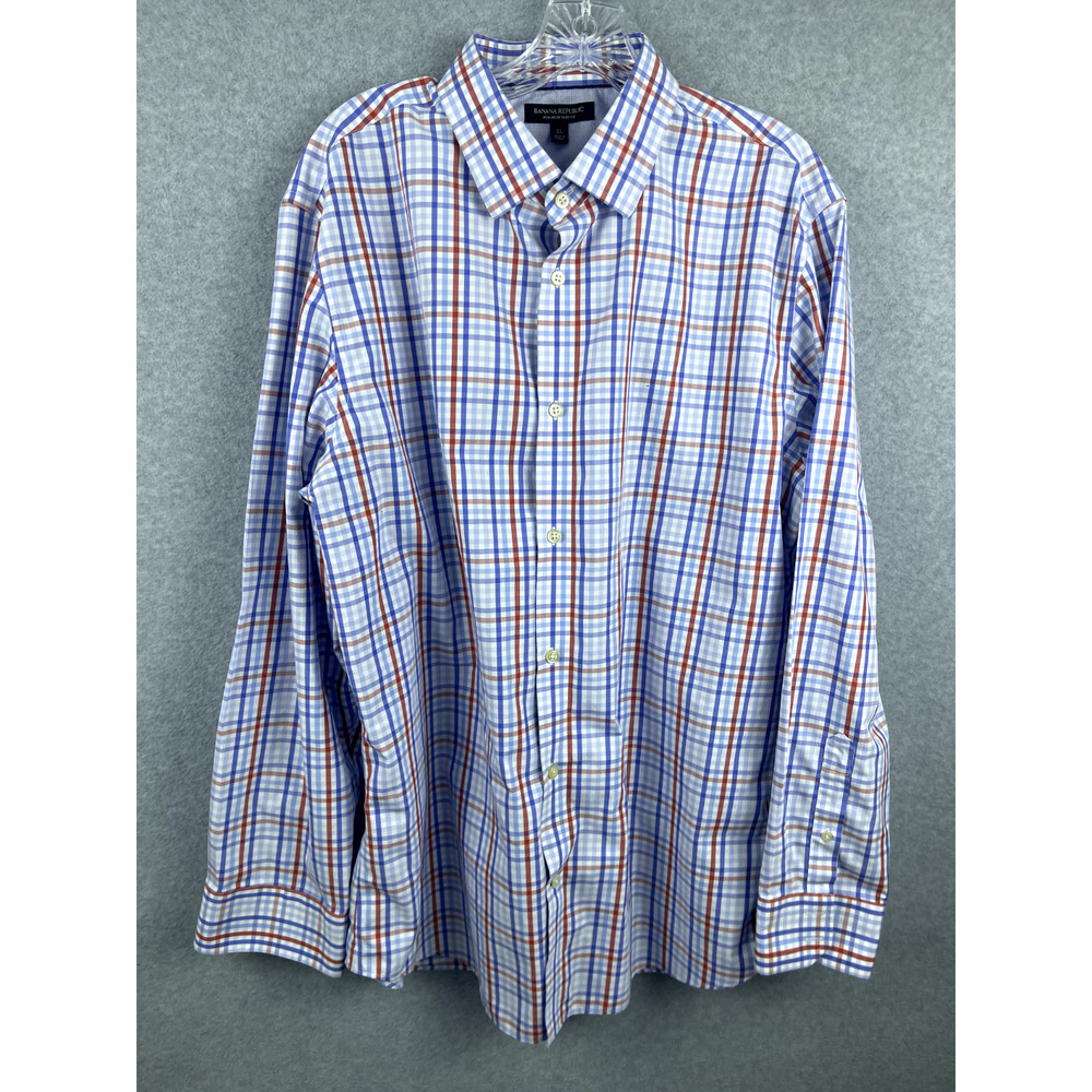 Banana Republic Shirt Mens XL Plaid Button Up Long Sleeve Preppy Business Casual